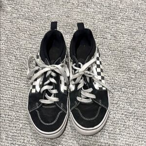 Kids Black and White Checkered Vans Sneakers